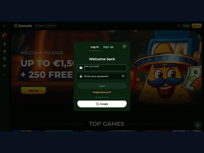 Withdrawal process at Casinacho Casino Nacho Casino for Canada — step by step