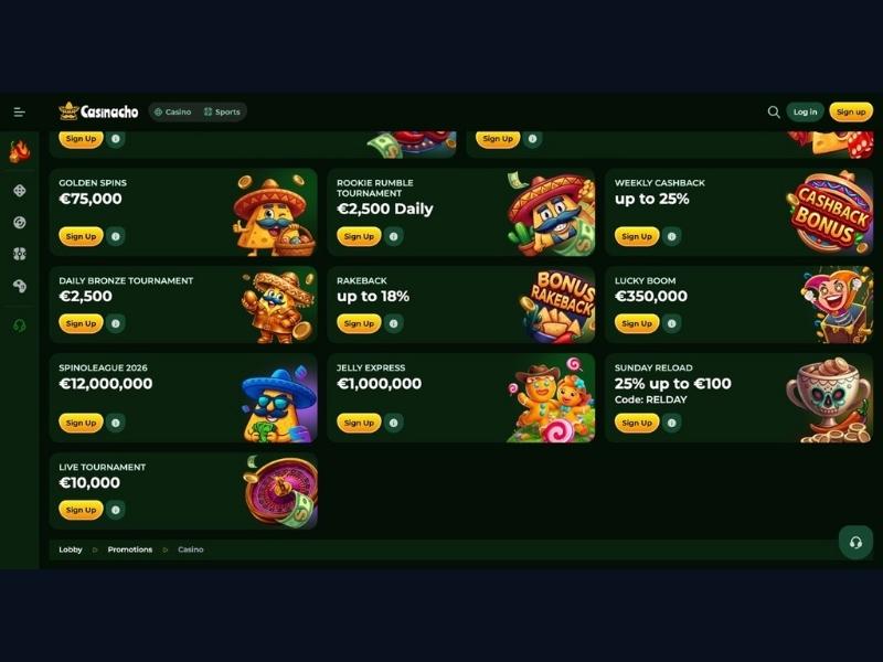 Choosing a payment method at Casinacho Casino Nacho Casino for Canadian players